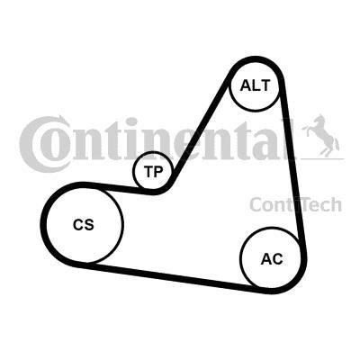 Фото комплект поликлиновый (ремень+ролики)) CONTITECH 6PK1680 K1 CONTINENTAL (Германия) 6PK1680 K1 CONTINENTAL (Германия) Комплект поликлиновый (ремень+ролики)) CONTITECH