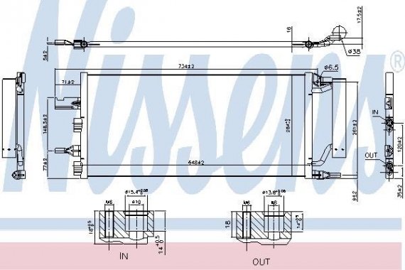 940759 NISSENS (Дания) Конденсатор кондиционера BMW X1 F48 (15-) (выр-во Nissens)