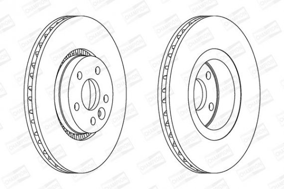 562643CH1 CHAMPION Диск тормозной передний (цена за 1шт.) Volvo S80 (06-), V70 (06-), XC70 (07-) (5