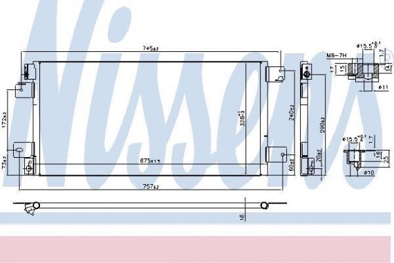 940460 NISSENS (Дания) Конденсер  DODGE AVANGER III (07-) 2.0 CRDi NISSENS