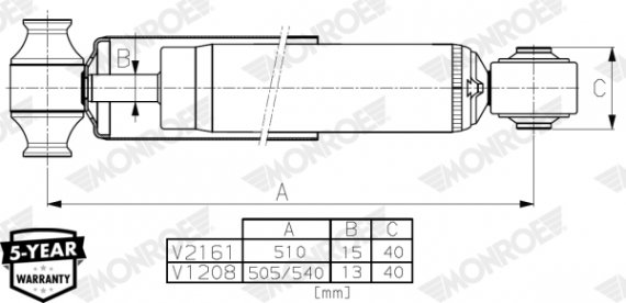 V1208 MONROE (Бельгия) АМОРТИЗАТОР ПІДВІСКИ Monroe