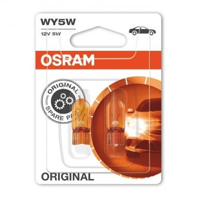 2827NA-02B OSRAM (Япония) Лампа допоміжн. освітлення WY5W 12V 5W W2, 1x9, 5d (2 шт) blister (вир-во OSRAM)