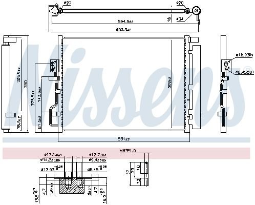 941072 NISSENS (Дания) Конденсер кондиционера HYUNDAI TUCSON (TL) (15-)/KIA SPORTAGE IV (15-) (выр-во Nissens)