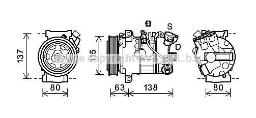 RTAK491 AVA COOLING Компресор кондиціонера RENAULT MEGANE/ SCENIC (2009) (вир-во AVA)