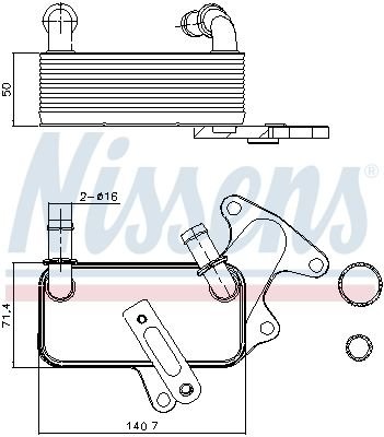 91129 NISSENS (Дания) Масляный Радиатор VOLKSWAGEN GOLF VII (5G, BA, BE) (12-) 1.8 TSI NISSENS