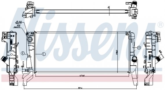 606 246 NISSENS (Дания) MINI COUNTRYMAN (F60) (15-) COOPER S JCW 2.0 TURBO Радиатор NISSENS