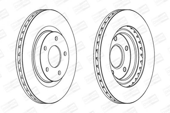 562790CH CHAMPION Диск гальмівний передній (кратно 2шт.) Jeep Compass (06-), Patriot (07-17)/ Mitsu