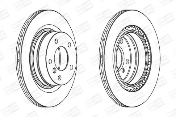 562316CH CHAMPION Диск гальмівний задній (кратно 2шт.) BMW 1 (06-12), 1 (11-19), 3 (11-18)
