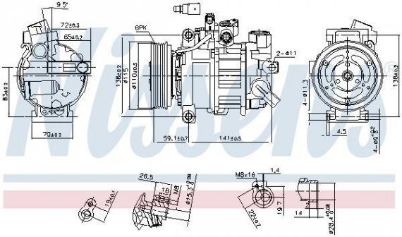 890551 NISSENS (Дания) Компресор AUDI A 4 / S 4 (B8) (07-) 2.0 TDi NISSENS