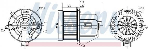 87293 NISSENS (Дания) Вентилятор CITROEN DS3 (10-) 1.4 HDi NISSENS