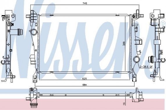 606447 NISSENS (Дания) Радіатор FIAT 500 X (14-) 1.4 TURBO NISSENS