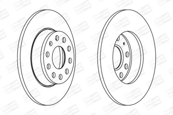 562614CH CHAMPION Диск тормозной задний (кратно 2шт.) SKODA YETI (5L) 09-17|VW CADDY III Box Body/