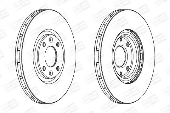 562641CH CHAMPION Диск тормозной передний (кратно 2шт.) CITROEN C4 I (06-), DS5 (11-15)/PEUGEOT 20