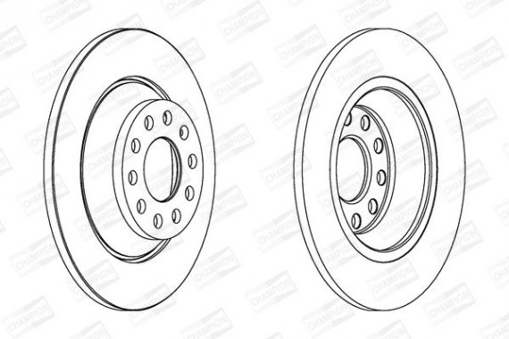 562438CH CHAMPION Диск тормозной задний (кратно 2шт.) AUDI A6 C6 (4F2) 04-11, A6 C6 Avant (4F5) 04