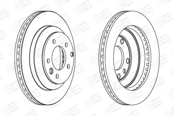 562393CH CHAMPION Диск гальмівний задній (кратно 2шт.) AUDI Q7 (4LB) (06-16)/PORSCHE CAYENNE (92A)