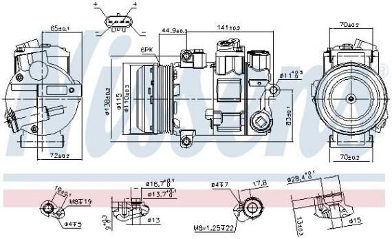 890645 NISSENS (Дания) Компрессор MERCEDES E-CLASS W 207 (09-) E 200 CGI NISSENS