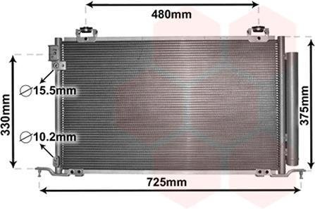 53005393 Van Wezel Радиатор кондиционера TOYOTA AVENSIS 20/24 16V M/A 03- (пр-во Van Wezel)
