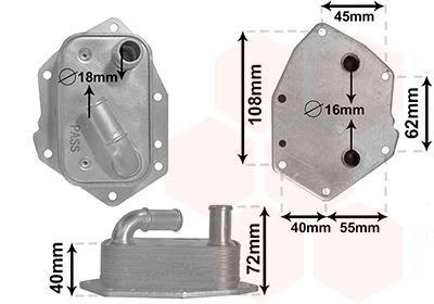 09013704 Van Wezel Радиатор масляный CITROEN C5/ FORD MONDEO/PEUGEOT 4007 508 2.2 HDi (пр-во Van Wezel)