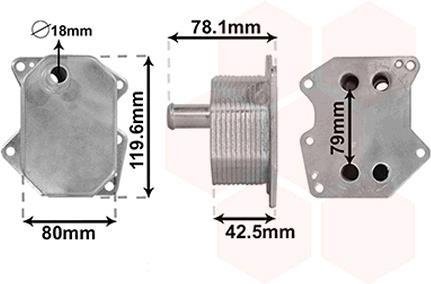 18013704 Van Wezel Радіатор масляний FORD TRANSIT 2.2/2.4 TDCi +06 (вир-во Van Wezel)