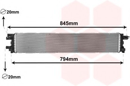 03002366 Van Wezel Радиатор интеркулера Audi A4/A5/S4/S5 Quatro (пр-во Van Wezel)