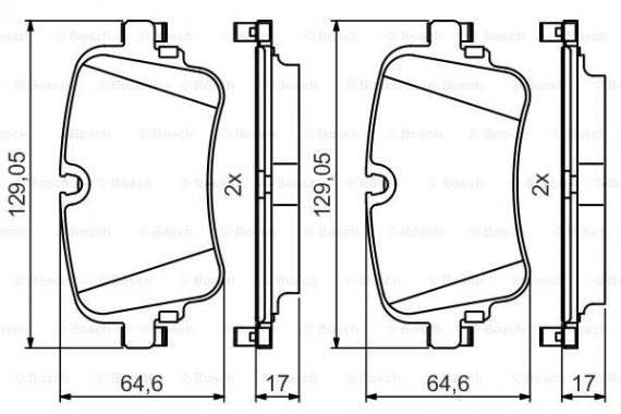 0986495426 BOSCH Комплект гальмівних колодок з 4 шт. дисків