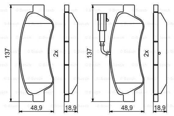 0986494994 BOSCH Комплект гальмівних колодок  - дискові