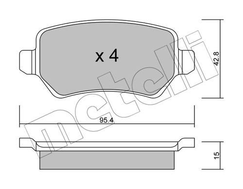 22-0542-1 METELLI (Италия) Тормозные колодки