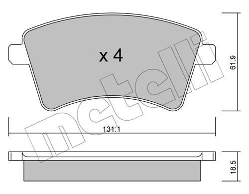 22-0812-0 METELLI (Италия) Тормозные колодки