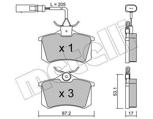 22-0100-3 METELLI (Италия) Комплект гальмівних колодок