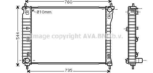 OLA2435 AVA COOLING Радіатор охолодження двигуна CHEVROLET CAPTIVA (2007) 2.4 (Ava)