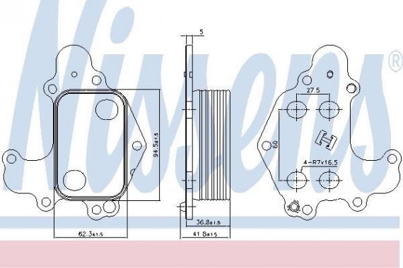 90968 NISSENS (Дания) Масляный Радіатор PEUGEOT 5008 II (16-) 1.2 THP 130 NISSENS