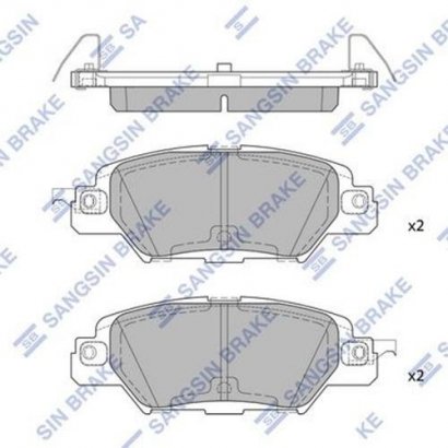 SP1860 Hi-Q (SANGSIN BRAKE) Комплект гальмівних колодок з 4 шт. дисків