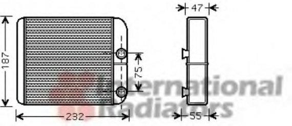 32006186 Van Wezel Радіатор обігрівача MITSUBISHI L200/GALANT5 ALL 96-03 (вир-во Van Wezel)