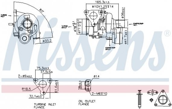 93262 NISSENS (Дания) Турбина Fiat/PSA 2.2HDI P22DTE 06- (пр-во Nissens)