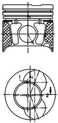 40469610 KOLBENSCHMIDT Поршень з кільцями PSA/FORD 74.2 DV4TD(8HX)/F6JA/DV4C(8HR) (вир-во KS)