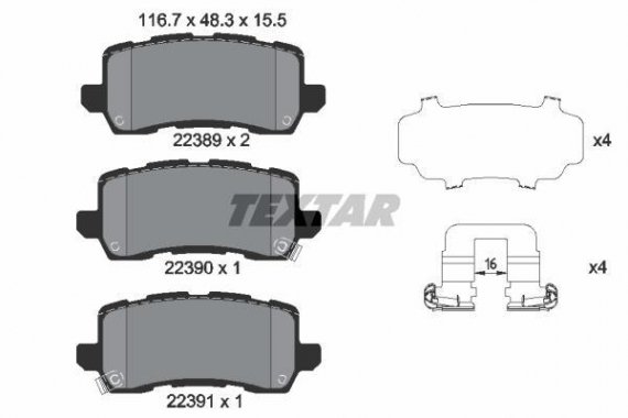 2238901 TEXTAR (Германия) Колодки дискового гальма