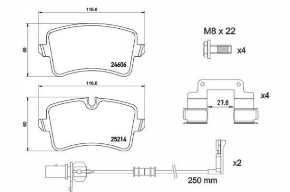 P85 157 BREMBO (Германия) Гальмівні колодки дискові BREMBO