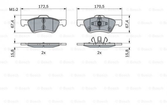 0 986 494 960 BOSCH Колодки гальмівні дискові ПЕРЕДН MAZDA TRIBUTE 2.0I 16V 01.01-