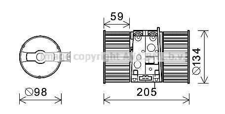 RT8586 AVA COOLING Вентилятор отопителя салона Renault Megane III AC+