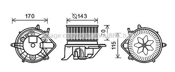 BW8458 AVA COOLING Вентилятор обігрівача салону Mini One Countryman Clubman Paceman Cooper (BW8458) AVA