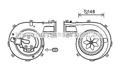 OL8618 AVA COOLING Вентилятор обігрівача салону Opel Vectra C 02> climat (OL8618) AVA