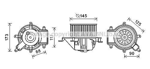 PE8390 AVA COOLING Вентилятор отопителя салона Peugeot 3008 5008 Citroen DS5