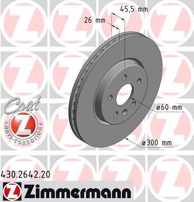 430.2642.20 Zimmermann Диск тормозной передний