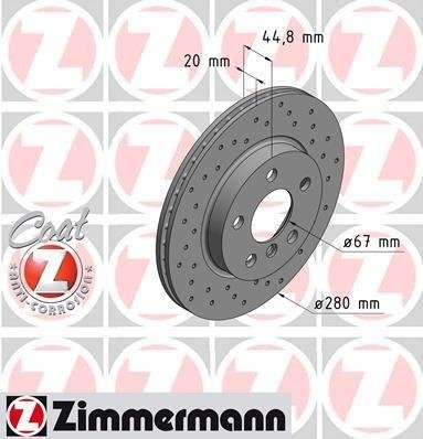 150.2924.52 Zimmermann Диск тормозной передний