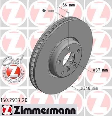 150.2937.20 Zimmermann Диск тормозной правый