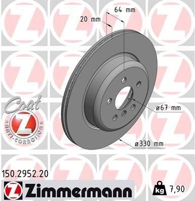 150.2952.20 Zimmermann Диск гальмівний Coat Z лівий