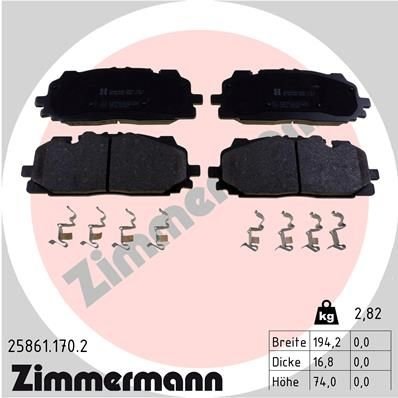 25861.170.2 Zimmermann Колодки гальмівні дискові пер, к-кт