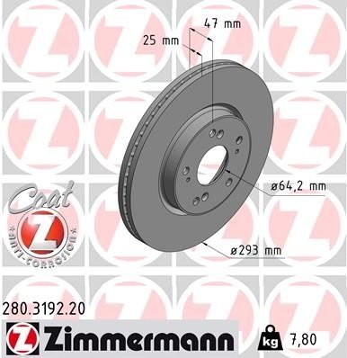280.3192.20 Zimmermann Диск гальмівний Coat Z