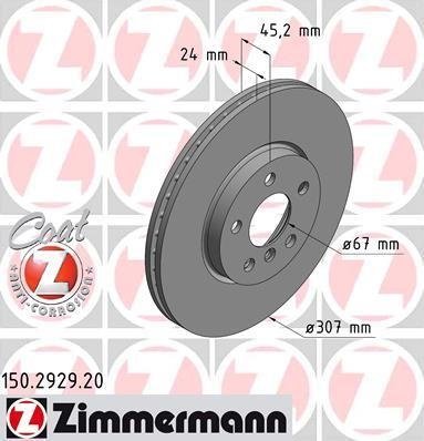 150.2929.20 Zimmermann Диск тормозной