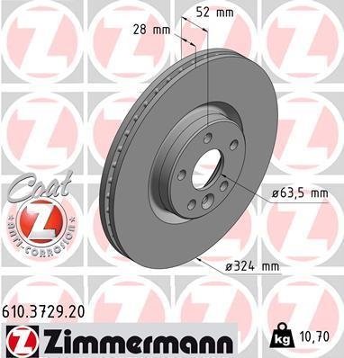 610.3729.20 Zimmermann Диск тормозной